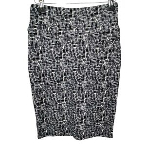 LuLaRoe Cassie Pencil Skirt Black & White Geometric Pattern Midi Size Small